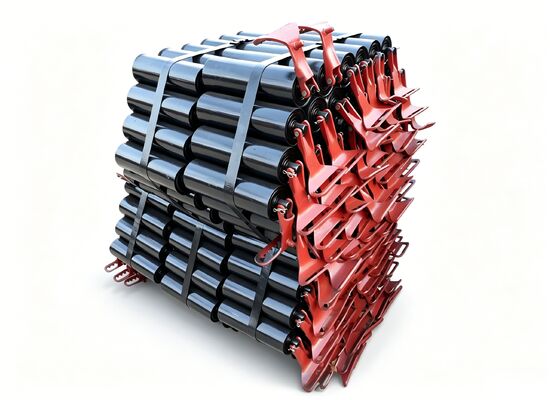 Conveyor Return Idler Roller Rubber Disc Design Anti Build Up Mining Application