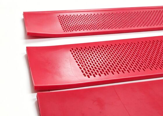 Self Cleaning Red Polyurethane Flexible Screen Mats for Moist Viscous Materials
