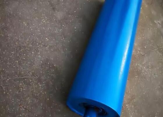 Mining Return Roller Rubber Coated Self Cleaning Coal Conveyor Equipment Part