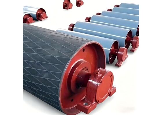 Conveyor Return Idler Roller Rubber Disc Design Anti Build Up Mining Application