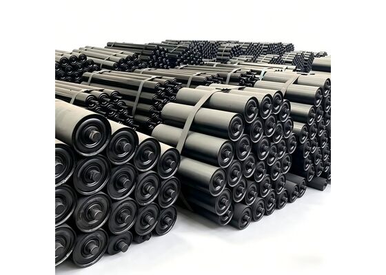 Mining Conveyor Roller Orange Coated Steel Tube Long Service Life Industrial Use