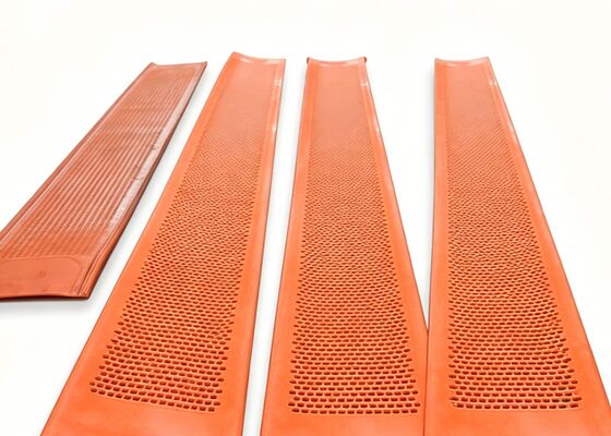 Self Cleaning Red Polyurethane Flexible Screen Mats for Moist Viscous Materials