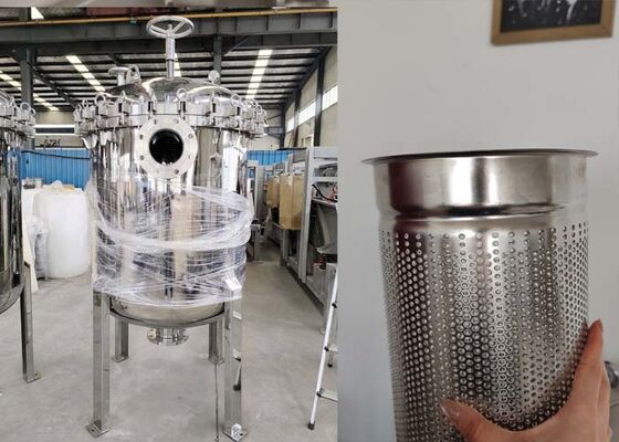 Kaplama Boya Filtrasyonu için SS Filtre Muhafazası 5 Mikron Çoklu Torba Filtresi