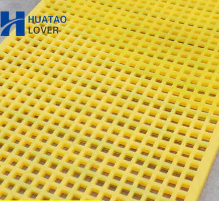 Titre : Vibrating Screens PU Screen Panel with Polyurethane Material and Embedded Steel Frame for Mineral Processing Featuring Self-Cleaning Apertures and Wide Range 5-50mm